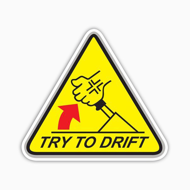استیکر لپ تاپ و موبایل بووم طرح نوشته مدل Try To Drift کد KT34