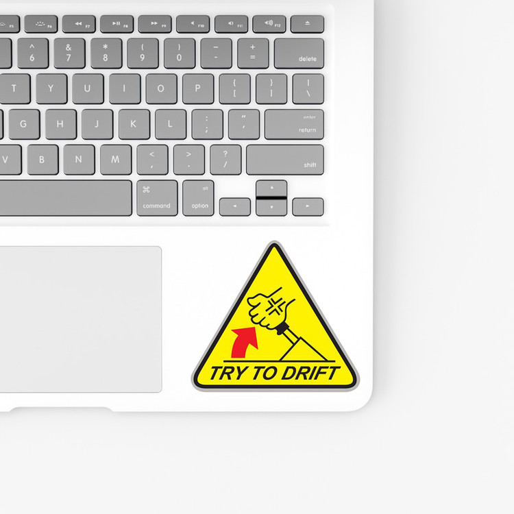 استیکر لپ تاپ و موبایل بووم طرح نوشته مدل Try To Drift کد KT34