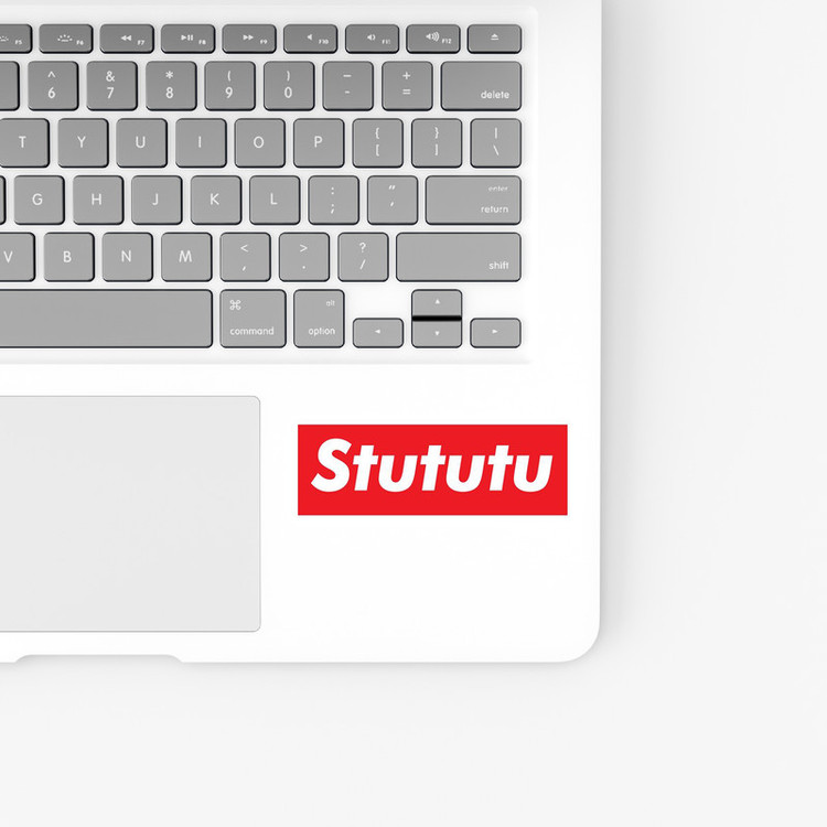 استیکر لپ تاپ و موبایل بووم طرح نوشته مدل Stututututu کد KT24
