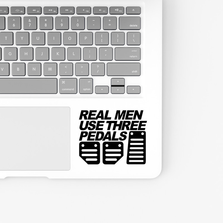 استیکر لپ تاپ و موبایل بووم طرح نوشته مدل Real Man Use Three Pedals کد KT09