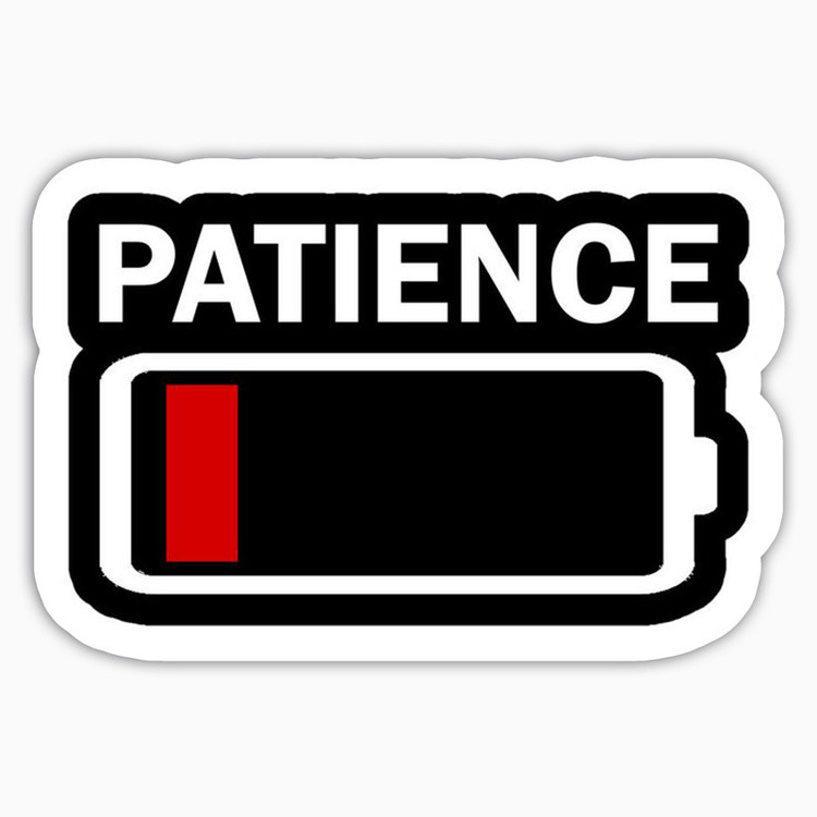 استیکر لپ تاپ و موبایل بووم طرح نوشته مدل Patience کد KT08