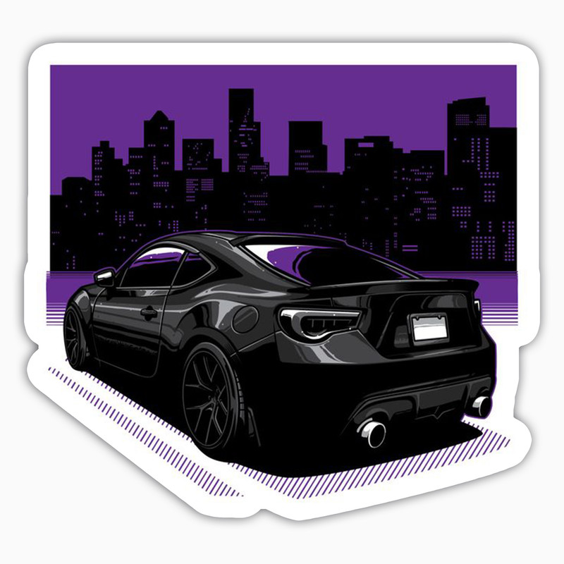 استیکر لپ تاپ و موبایل بووم طرح ماشین مدل Toyota GT86 Black کد KT14