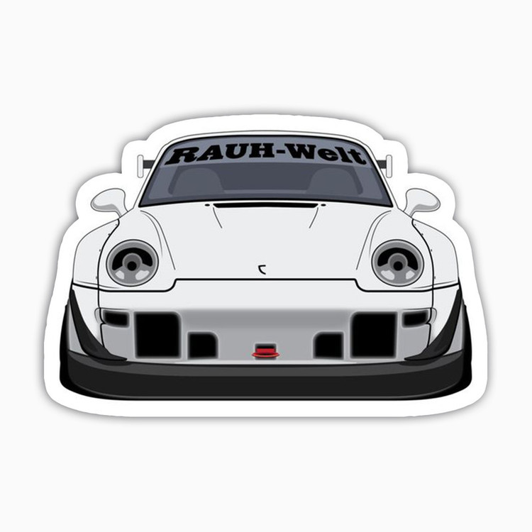 استیکر لپ تاپ و موبایل بووم طرح ماشین مدل Porsche Rauh Welt کد KT23