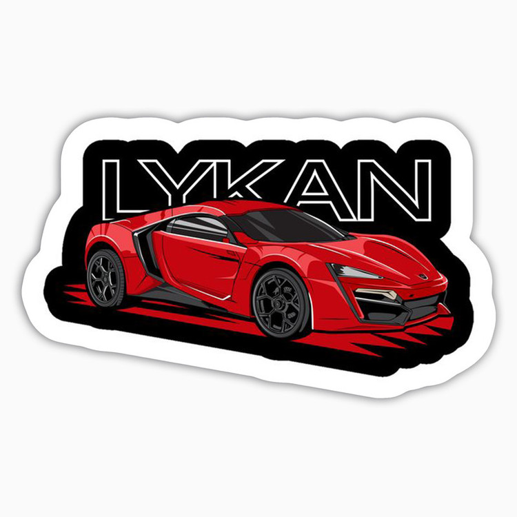 استیکر لپ تاپ و موبایل بووم طرح ماشین مدل Lykan کد KT48