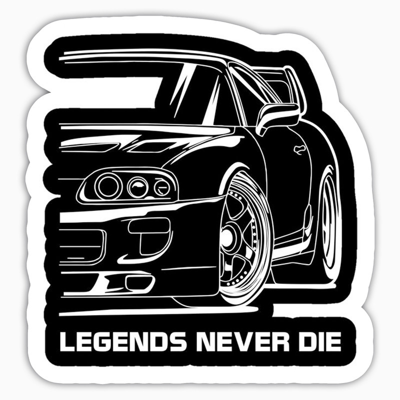 استیکر لپ تاپ و موبایل بووم طرح ماشین مدل Legends Never Die کد KT20