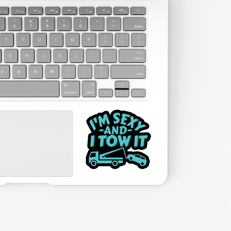 استیکر لپ تاپ و موبایل بووم طرح ماشین مدل I tow it کد KT02