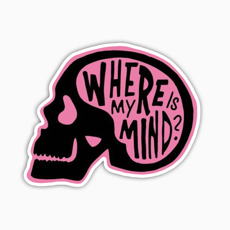 استیکر لپ تاپ و موبایل بووم طرح جمجمه مدل Where is my mind کد KT39