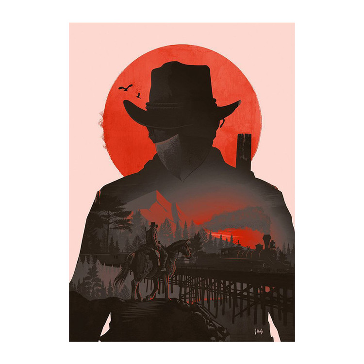 پوستر بوم استیکر طرح red dead redemption کد MG34
