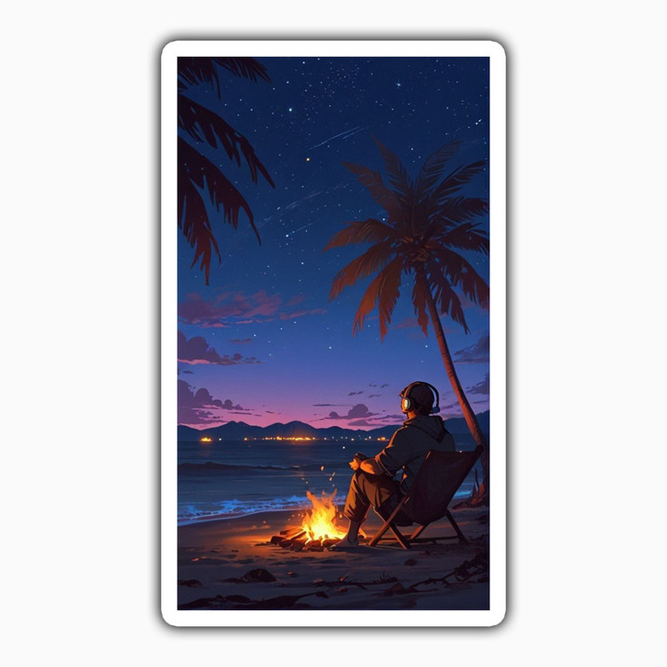 استیکر لپ تاپ و موبایل بووم طرح پسرانه مدل beach کد LM37