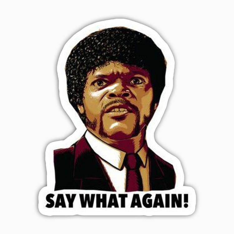 استیکر لپ تاپ و موبایل بووم طرح samuel L jackson مدل ?Say what کد NY30