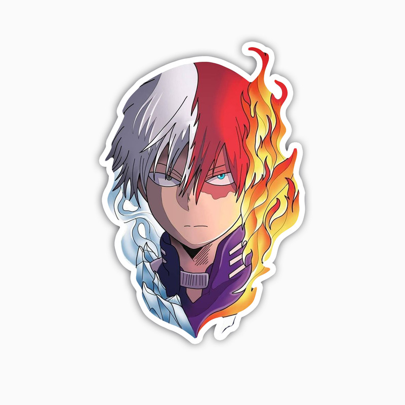 استیکر لپ تاپ و موبایل بووم طرح انیمه My hero academy مدل Todoroki کد NY14