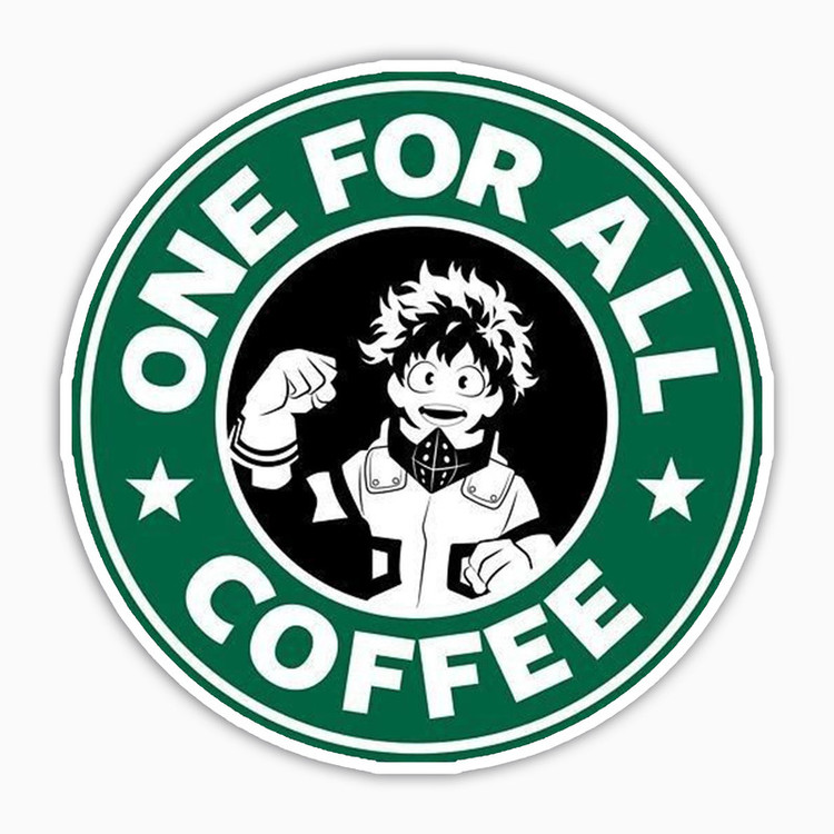 استیکر لپ تاپ و موبایل بووم طرح انیمه My hero academy مدل deku coffe کد NY25