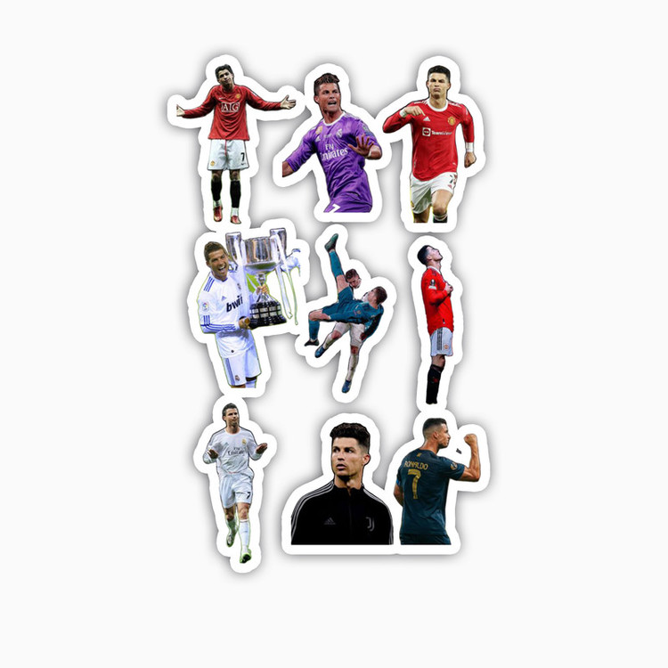 استیکر لپ تاپ و موبایل بووم طرح C ronaldo کد NY50 مجموعه 9 عددی