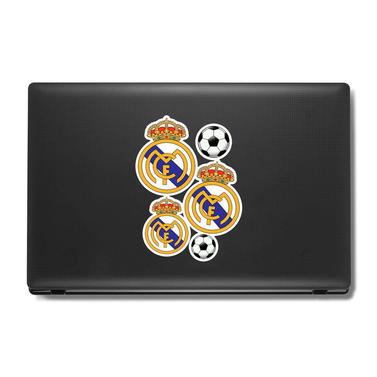 استیکر لپ تاپ و موبایل بووم طرح Real Madrid کد NY15 مجموعه 5 عددی