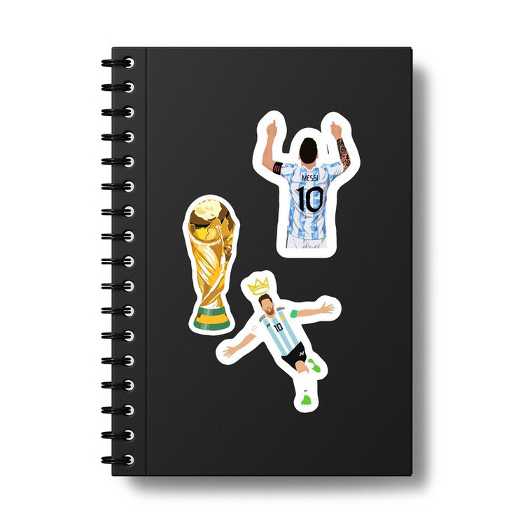استیکر لپ تاپ و موبایل بووم طرح Messi مدل Worldcup کد NY43 مجموعه 3 عددی
